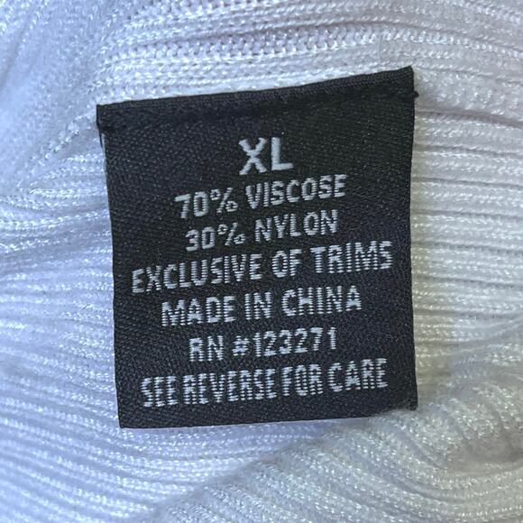 Harper Ivy White Bow Front Sweater XL Black Trim - Picture 10 of 12